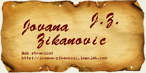 Jovana Žikanović vizit kartica